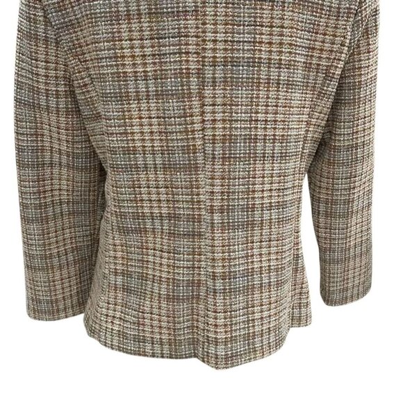 Messini MnTweed Plaid Metallic Blazer Classic Sophisticated Fall Winter Retro - Picture 5 of 11